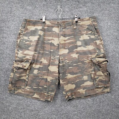 Mossimo Supply Co Cargo Shorts Mens 42 Green Flat Front Ripstop