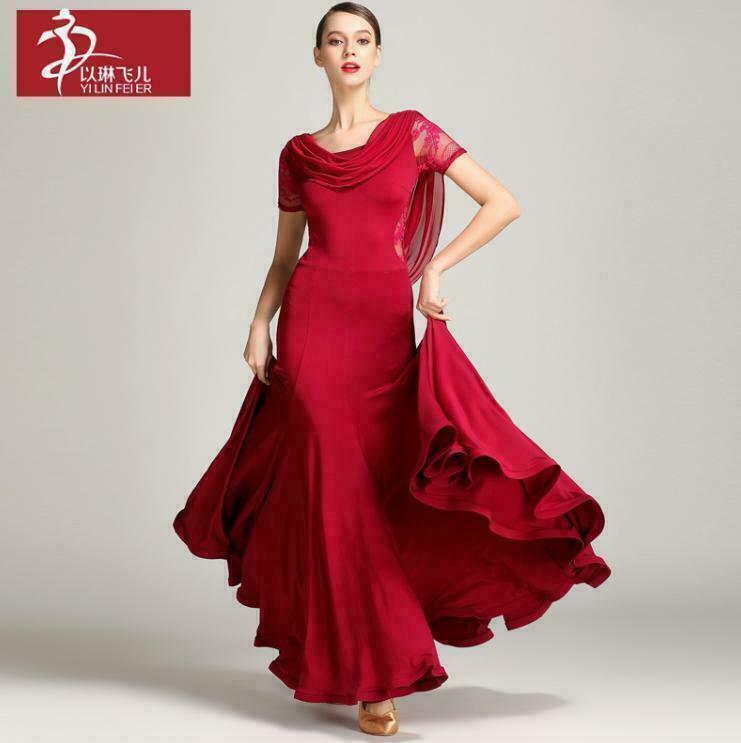 Sexy NUEVO Vestido Latino de Baile de Salón Salsa Moderno Vals Tango Vestido Bailarina #bjt