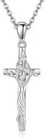 Kreuz Halskette 925 Sterling Silber Baum Des Lebens AnhäNger