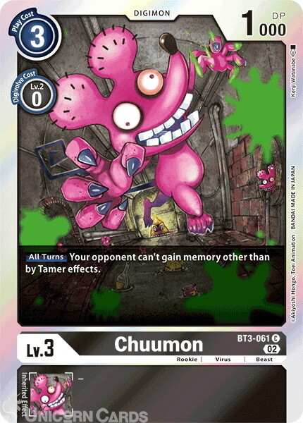 BT3-061 Chuumon :: Common Foil Digimon Card :: RB01: Resurgence Booster ::