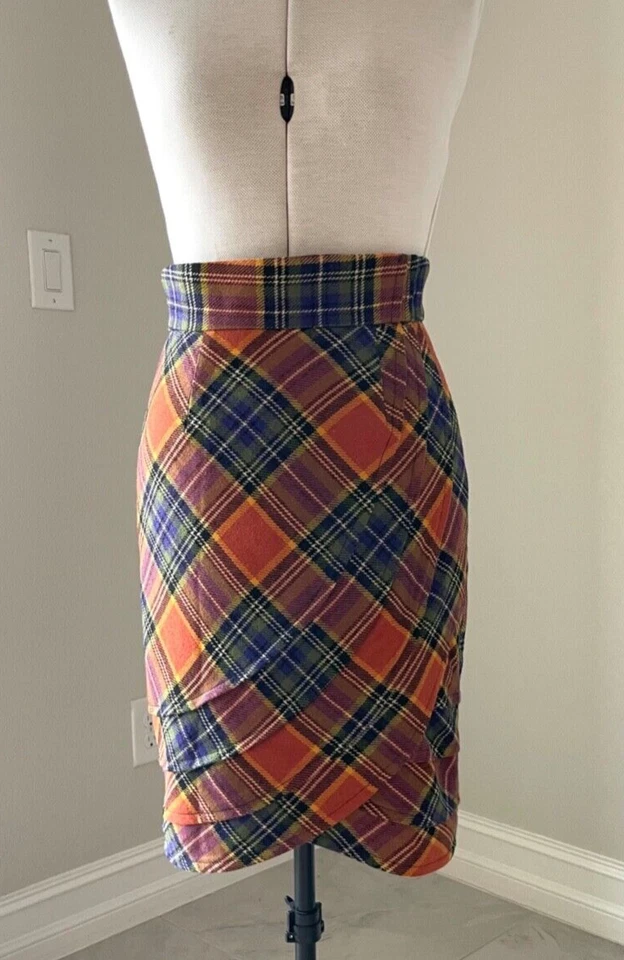 ANTHROPOLOGIE FALDA PLENTY por Tracy Reese Lana Naranja Forrado Tulipán Lápiz 