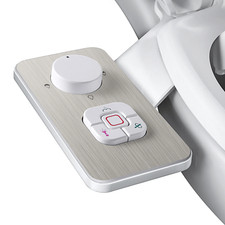 Non-Electric Bidet Toilet Seat Attachment with Self-Cleaning Dual Nozzles