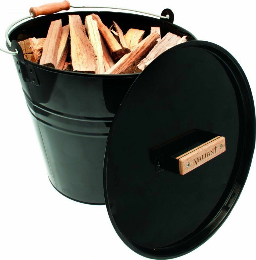 Cubo Valiant Fireside | Metal Skuttle | Para madera, ceniza, almacenamiento d...