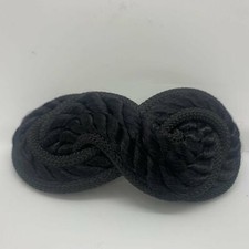 Vintage Hair Accessory Nineties Bow Black Double Braided Rope Barrette