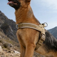 Tactical Dog Harness No Pull 1000D Nylon Large Dogs Handle Reflective Vest