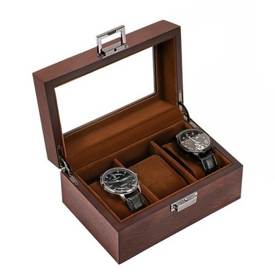 ProCase Wooden Watch Box for Men, 3 Slot Display Case 3-Slot, Espresso