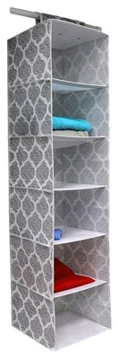 Home Basics Arabesque 6-Shelf Closet Organizer One Size White/black
