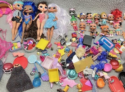 Lot of LOL Dolls & Doll Parts with Clothes & Accessories