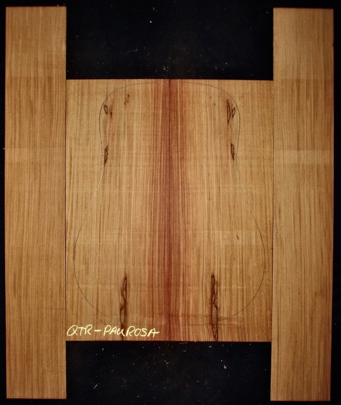 Guitar Luthier Tonewood QTR PAU ROSA Acoustic backs sides set