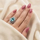 Seafoam Green Paraiba Tourmaline Oval 4.15Ct 925 Sterling Silver Handmade Rings