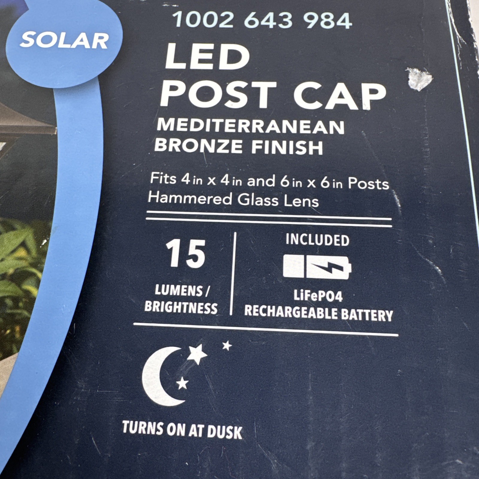 Hampton Bay 4x4 or 6x6 Mediterranean Bronze LED Outdoor Solar Deck Post Light