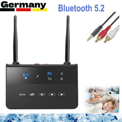 Bluetooth 5.2 Transmitter Empfänger Sender Receiver Stereo Audio Adapter AUX/RCA