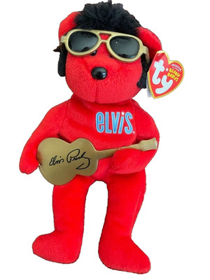 Elvis Presley Ty Beanie Babies Red Heartbear Hotel Bear w/ Tags ERROR Retired