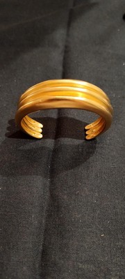 Robert Lee Morris For Donna Karan Vintage 24k Gold Plated Wrist Cuff Bracelet
