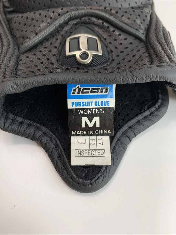 Icon Pursuit Gloves Perforated Leather Motorcycle w/ Knuckle Armor ~ Women Med. - Image 4 of 4