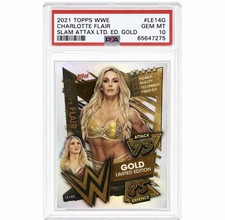 Charlotte flair 2021 topps wwe slam attax limited edition gold psa 10