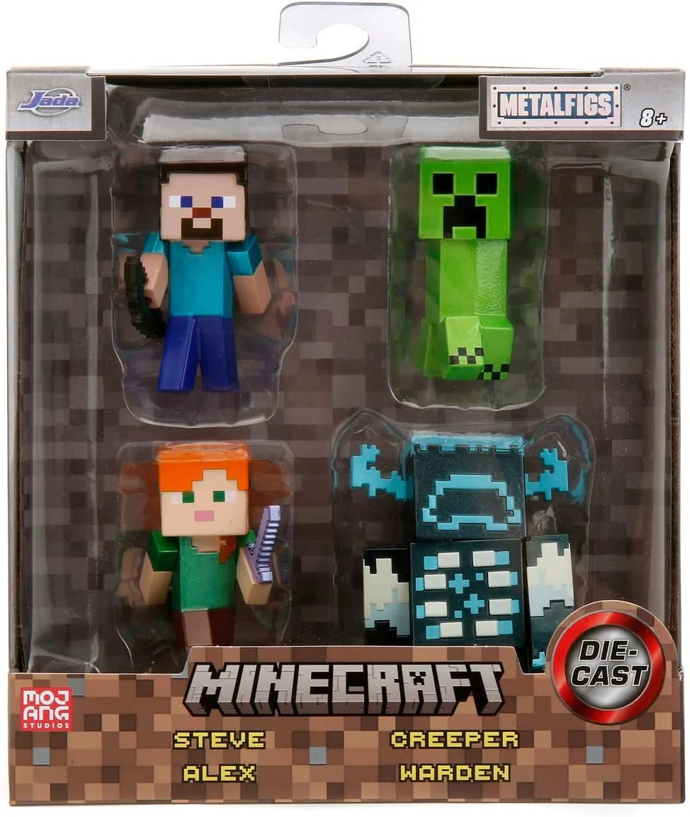 Figurines Minecraft en métal 6 cm Jada Toys pour décorer une chambre d'enfant ou un bureau de geek