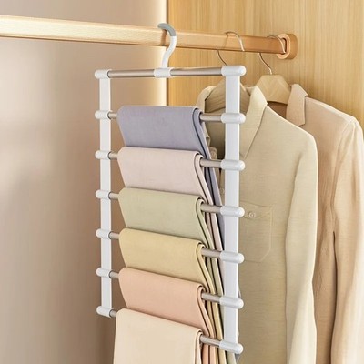 1 mehrlagiger faltbarer Hosenhosenbügel Schrank Platzsparer Stoffständer Organizer