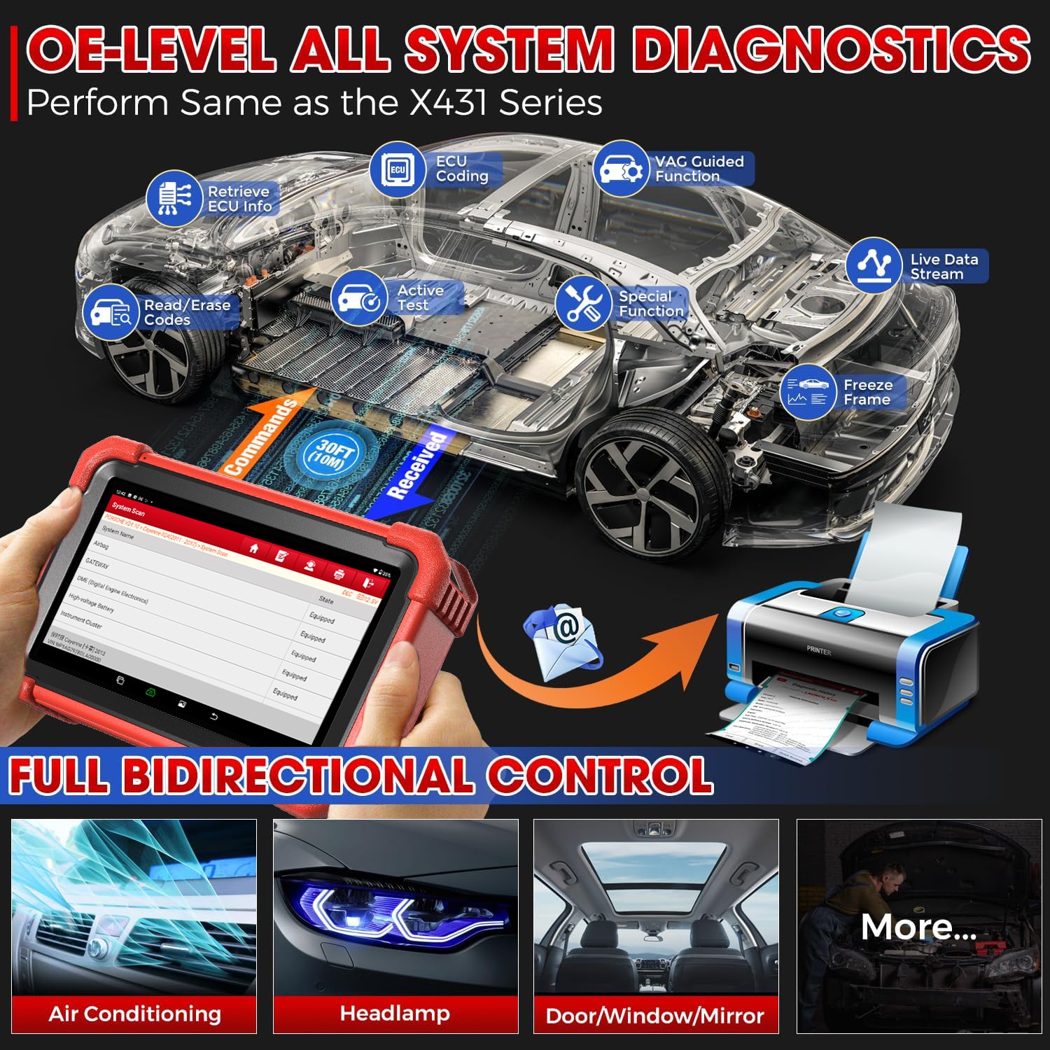 2026 LAUNCH X431 CRP919X BT AUTO OBD2 dispositivo diagnostico TUTTI i sistemi ECU coding DE foto 6