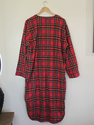 L. L. Bean Herren Nachthemd Größe Large rot Tartan kariert Flanell Weihnachtsfotos - Bild 8 von 10