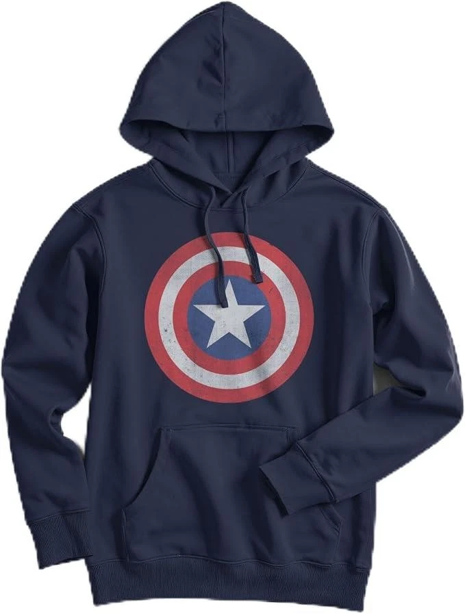 Marvel Capitán América Escudo Logo Sudadera con Capucha S-2XL Azul Marino Sudadera con Capucha Sudadera con Capucha