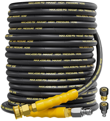 #ad 4200PSI Pressure Washer Hose 100FT with 3 8quot; Swivel Quick Connect for Cold Ho... $165.13