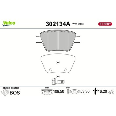 Bremsbelagsatz Scheibenbremse VALEO 302134A für Seat VW Skoda Audi Leon Touran