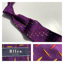 ALTEA Milano Vibrant Purple Multicolor Woven Jacquard Silk Tie Handmade Italy