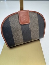 Portafoglio Fendi Pequin a righe tela e pelle bifold vintage 33263