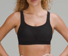 Lululemon Black Run Times Bra High Impact Support Molded Cups Size 38C Wireless