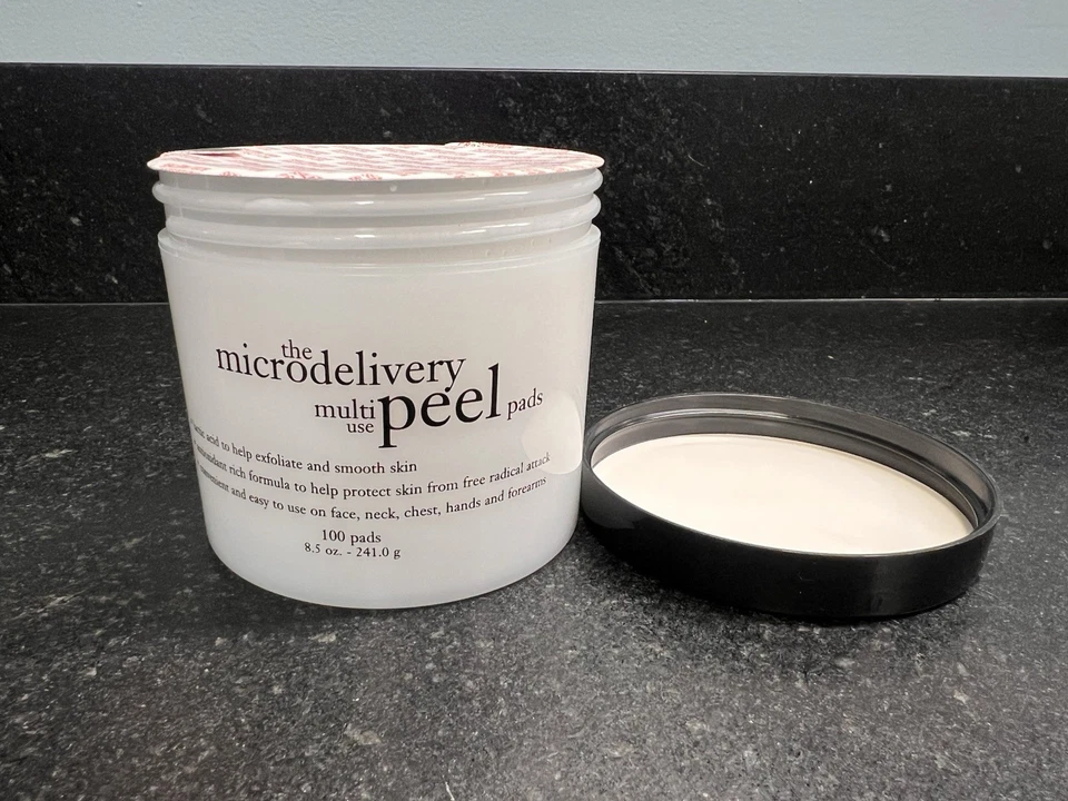 Almohadillas exfoliantes faciales multiuso Philosophy Microdelivery nuevas y selladas 100 almohadillas 8,5 OZ Foto 2 de 4