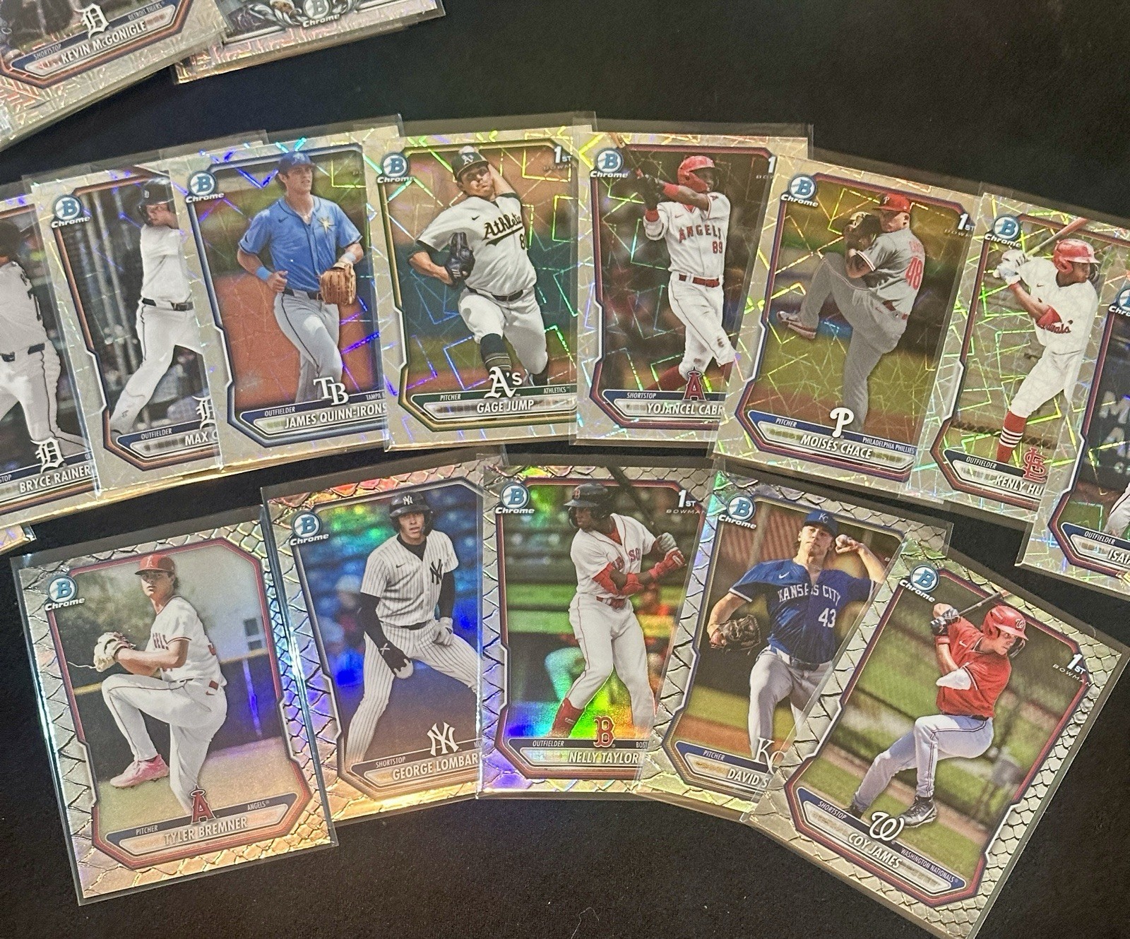 2026 Bowman Chrome & Mega 155 Card Lot - Numbered/Auto/Lazers/Red RC Redemptions view 3