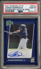 2021 Donruss Optic Jasson Dominguez Navy Blue Stars #RPS-JD AUTO PSA10 /15