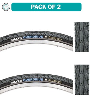 Pack of 2 Maxxis Overdrive Tire 700 X 38 60Tpi Wire Single Compound K2 Black