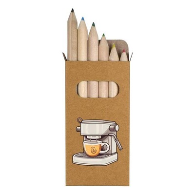 6 kurze Farbstifte ''Kaffeemaschine mit Tasse'' (PE00087152)