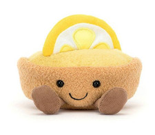 Genuine Jellycat Amuseables Tarte Au Citron Plush - Cute Lemon Dessert Toy.