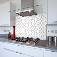 Geometric I Toughened Glass Kitchen Splashback - Adhesive Included