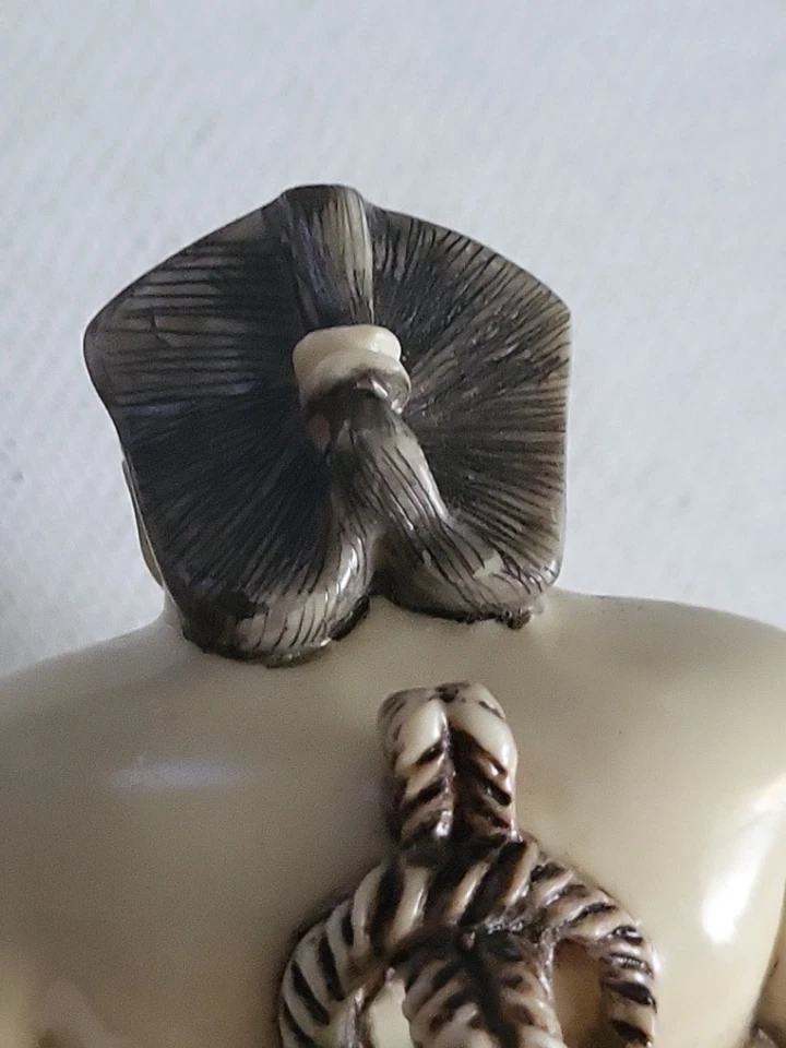 Antiguo Icono Luchador de Sumo Japonés Período Meiji Tallado a Mano Soportes Patrimonio 4x3" Foto 3 de 4