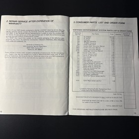 NES Control Deck Rev-8 NES Nintendo System Console Instruction Manual Only