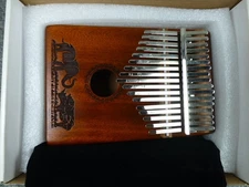Kalimba Thumb Piano 17 Keys with Case Hammer & Instructions Box Elephant Rhino