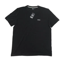 Boss Hugo Boss Men's Black Peter Solid Logo Crew-Neck Short Sleeve T-Shirt