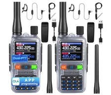 Baofeng UV5RMINI 2 Pack Transparent Two Way Radio  Dual PTT 999CH