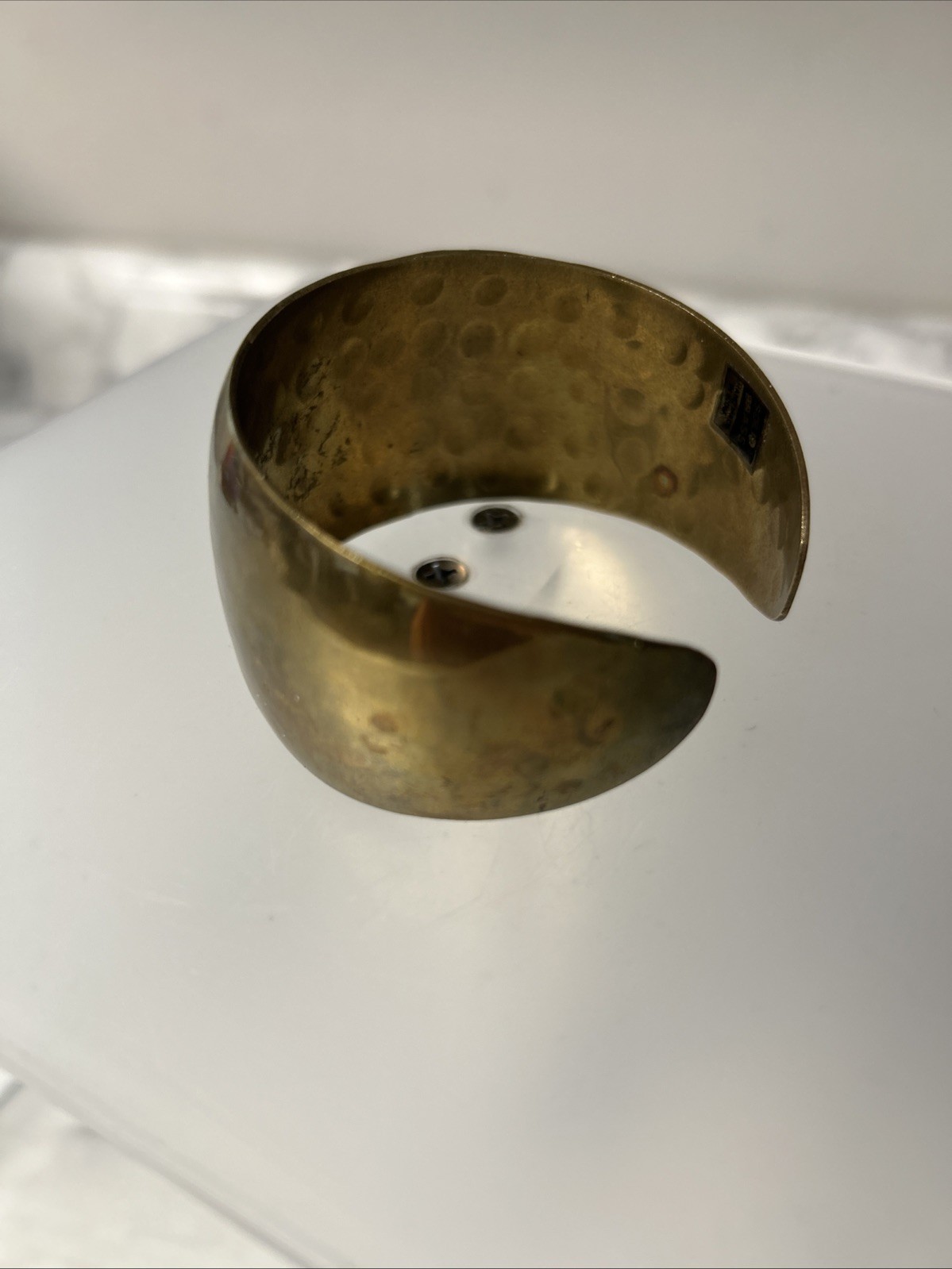 Handmade Solid Brass Cuff Bracelet Hammered Finis… - image 6
