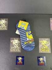 Spongebob Squarepants No-Show Shoe Size 4-10 Nickelodeon 1 Pair Striped Socks