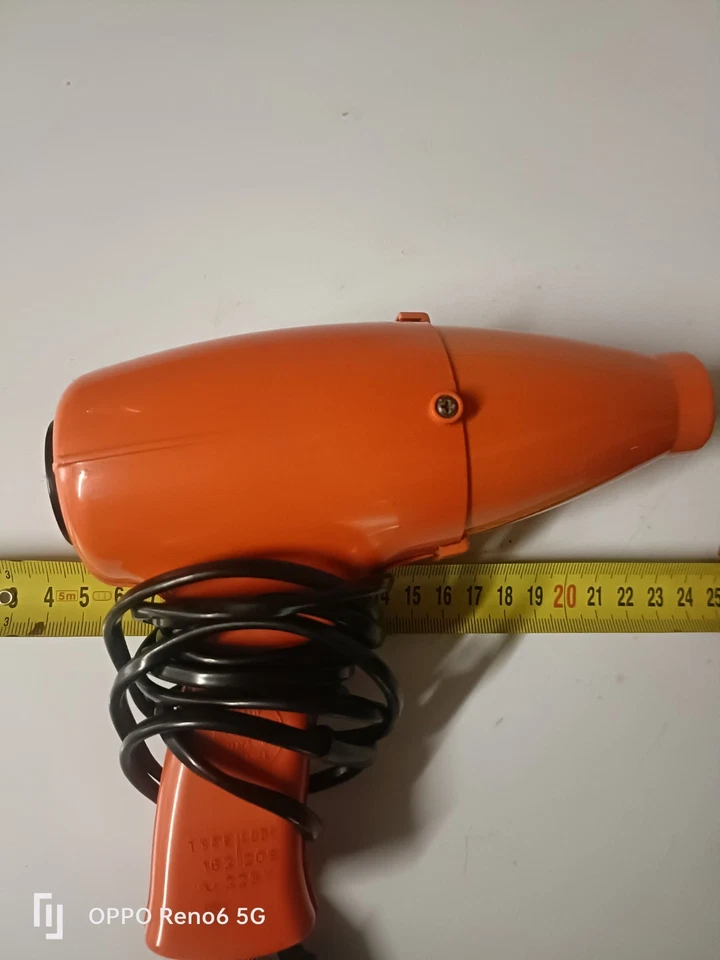 Sèche cheveux ancien vintage orange Moulinex - Photo 4/4