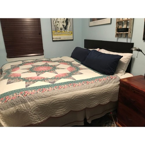 Authentic King Amish Handmade Quilt, Vintage Cotton W Papers, Mint Condition