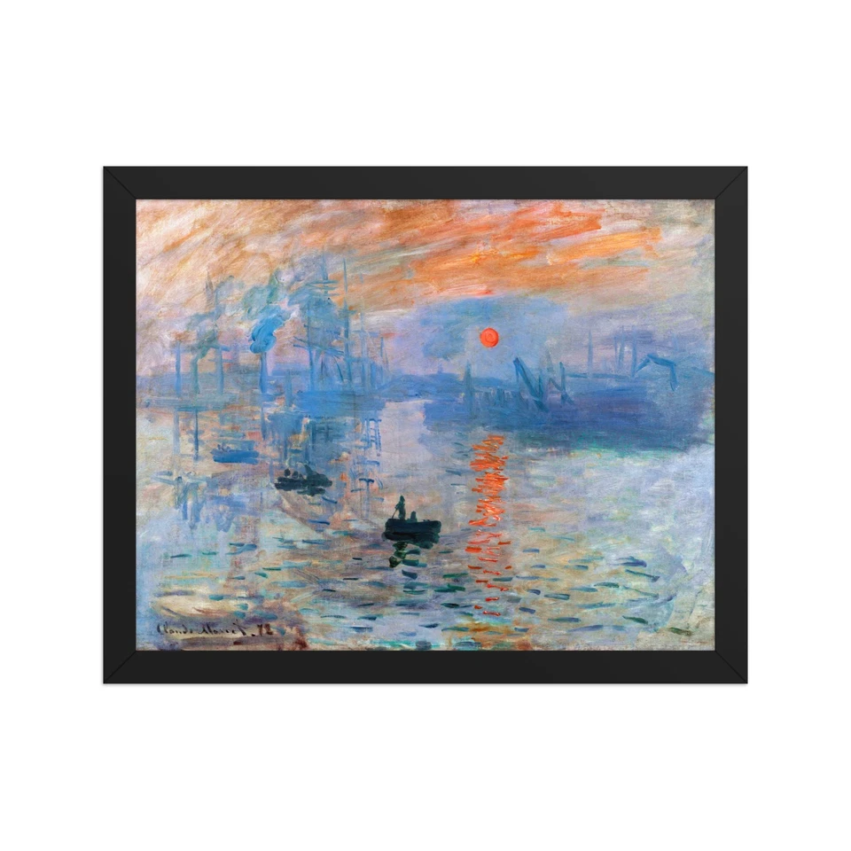 Claude Monet Impression Sunrise Framed Poster Art Print Wall Decor NEW - Image 2 of 3