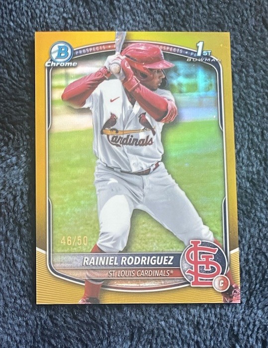 2025 BOWMAN Rainiel Rodriguez ( CARDINALS ) CHROME GOLD REFRACTOR 1st /50