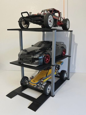 3 Stöckige 4 Säulen Parkbühne / Hebebühne für 1:10 & 1:12 (Tamiya) [30 Farben]