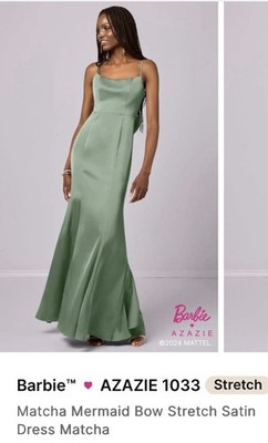 Azazie Barbie Bridesmaids Dress Style 1033 Stretch Satin Matcha Size A8 8 NWT | eBay Azazie Barbie Bridesmaids Dress Style 1033 Stretch Satin Matcha Size A8 8 NWT | eBay
